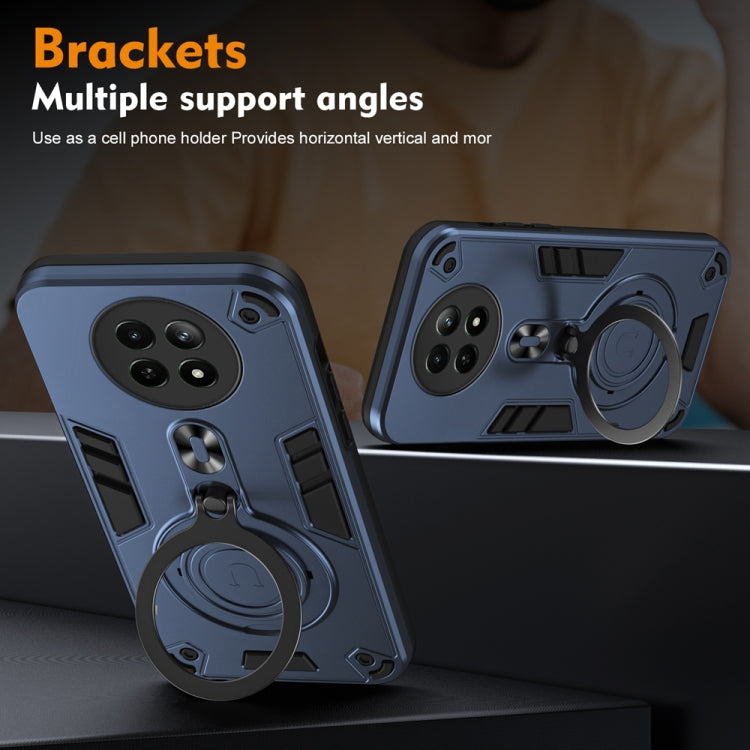 For Realme 12 Metal Ring 360 Degree Rotating Holder PC Hybrid TPU Phone Case