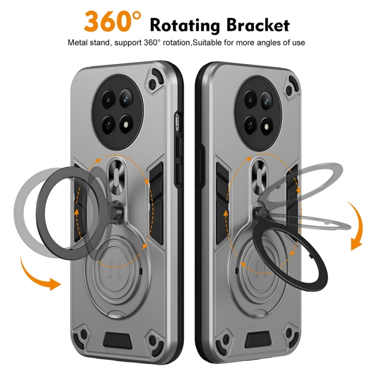 For Realme 12 Metal Ring 360 Degree Rotating Holder PC Hybrid TPU Phone Case