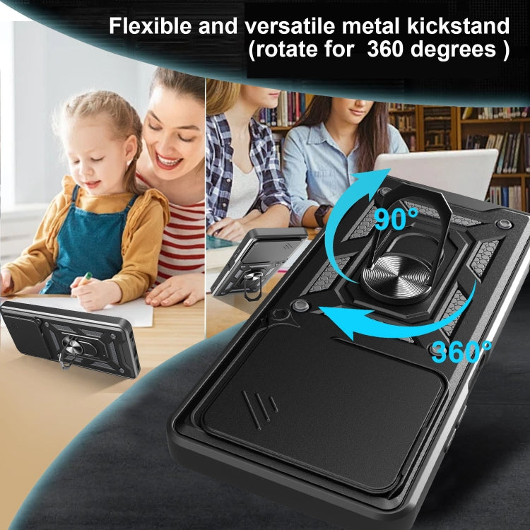 For itel P55 4G Sliding Camera Cover Design TPU+PC Phone Case