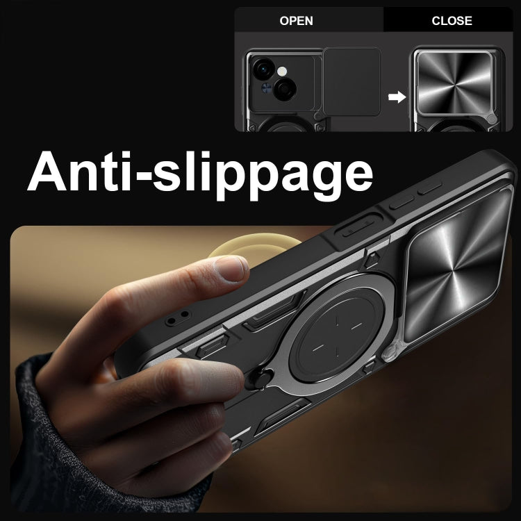 For itel P55 4G Sliding Camera Cover Design TPU+PC Phone Case