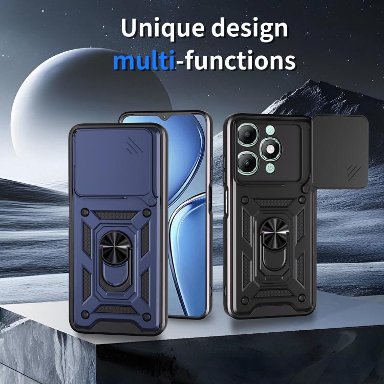 For itel A90 4G Sliding Camera Cover Design TPU+PC Phone Case