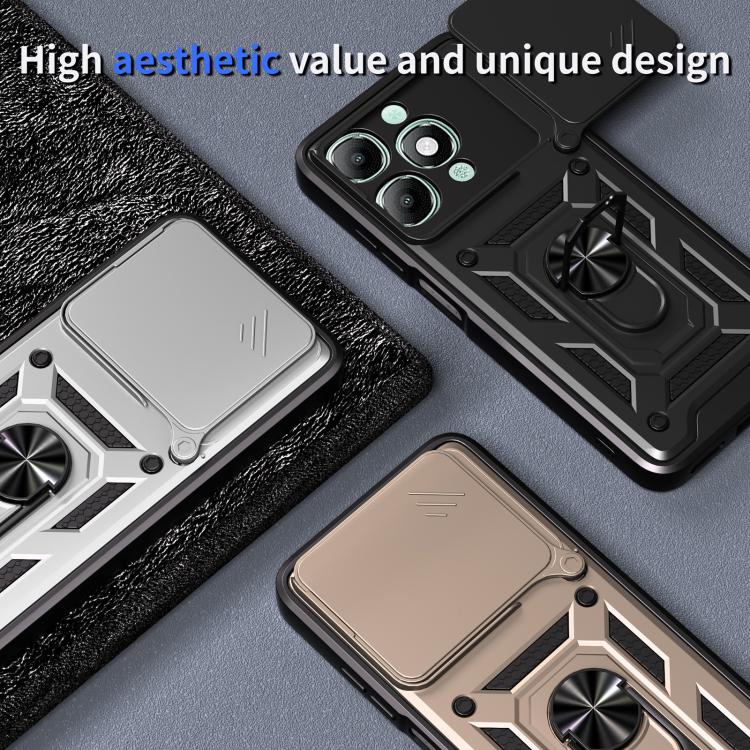 For itel A90 4G Sliding Camera Cover Design TPU+PC Phone Case