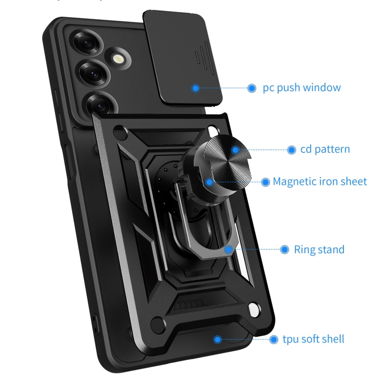 For Samsung Galaxy M35 5G Sliding Camera Cover Design TPU+PC Phone Case