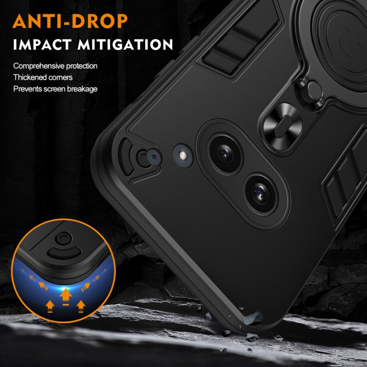 For Nothing Phone 2a Metal Ring 360 Degree Rotating Holder PC Hybrid TPU Phone Case