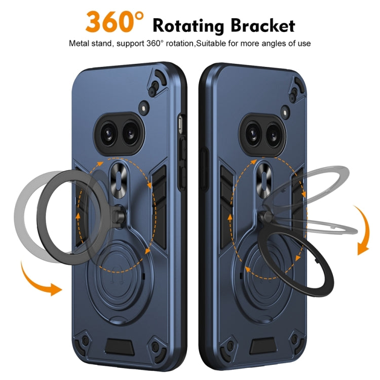 For Nothing Phone 2a Metal Ring 360 Degree Rotating Holder PC Hybrid TPU Phone Case