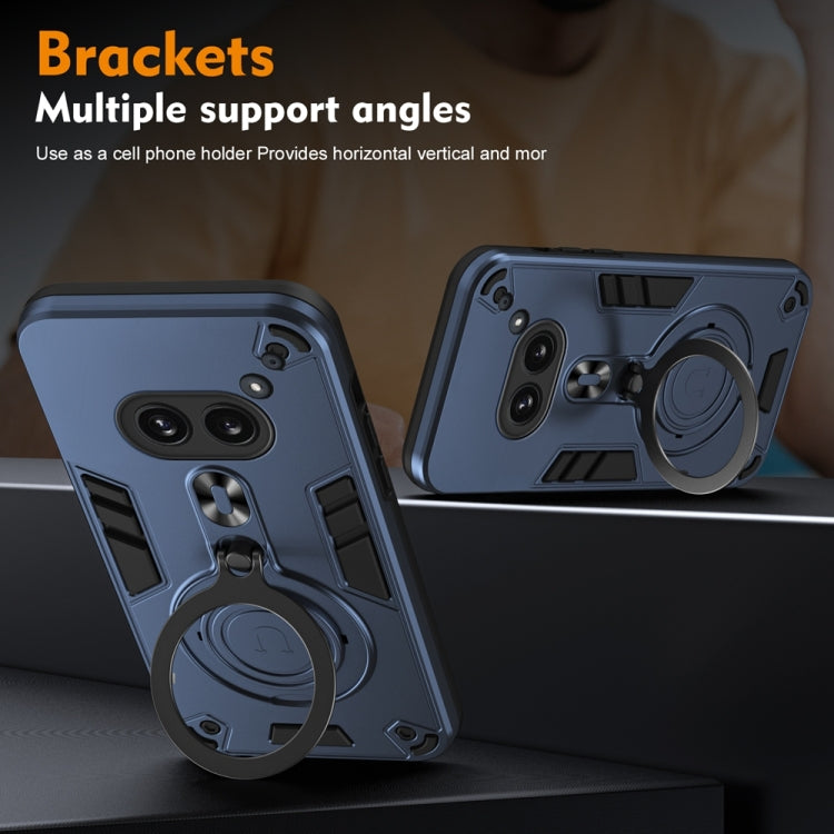 For Nothing Phone 2a Metal Ring 360 Degree Rotating Holder PC Hybrid TPU Phone Case
