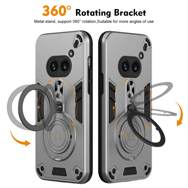 For Nothing Phone 2a Metal Ring 360 Degree Rotating Holder PC Hybrid TPU Phone Case