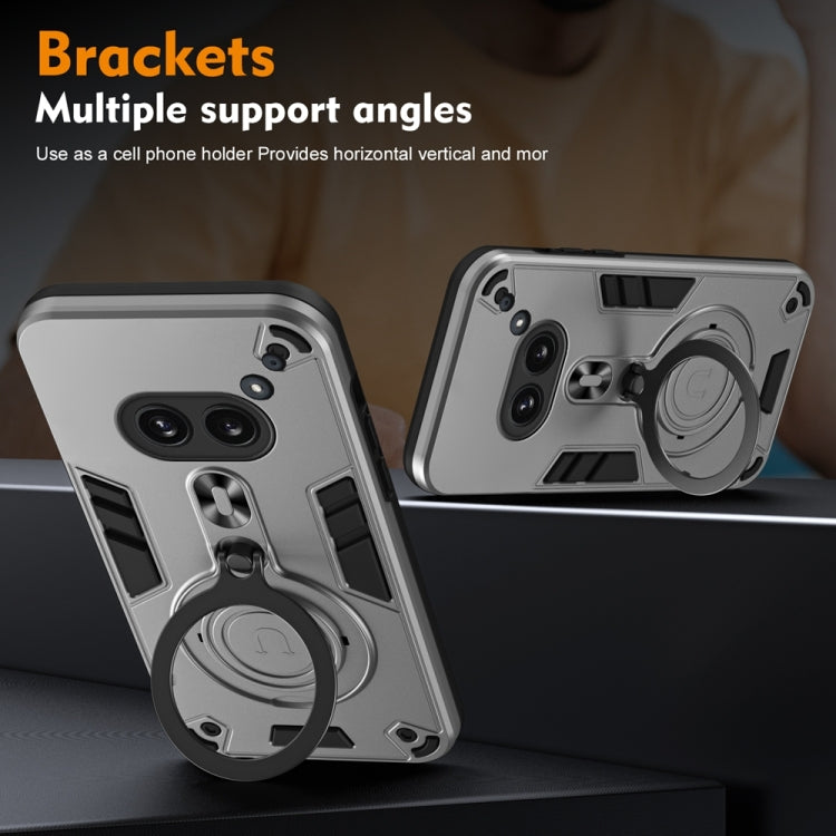 For Nothing Phone 2a Metal Ring 360 Degree Rotating Holder PC Hybrid TPU Phone Case