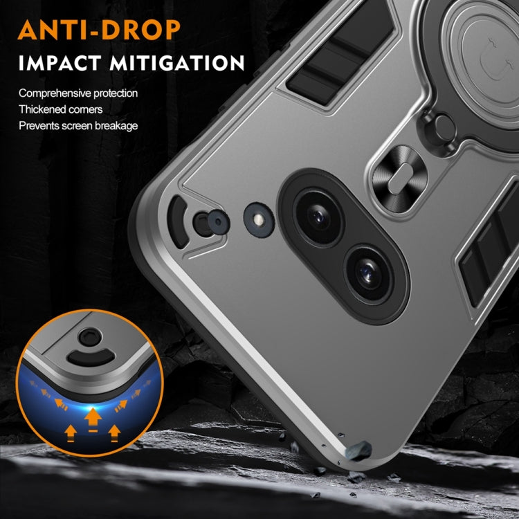 For Nothing Phone 2a Metal Ring 360 Degree Rotating Holder PC Hybrid TPU Phone Case