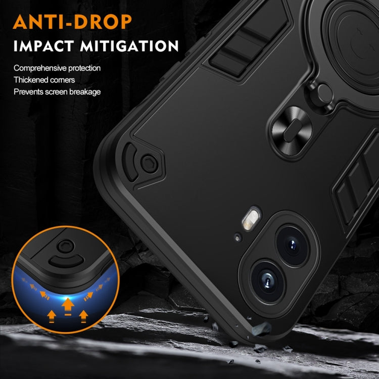 For Nothing Phone 2 Metal Ring 360 Degree Rotating Holder PC Hybrid TPU Phone Case