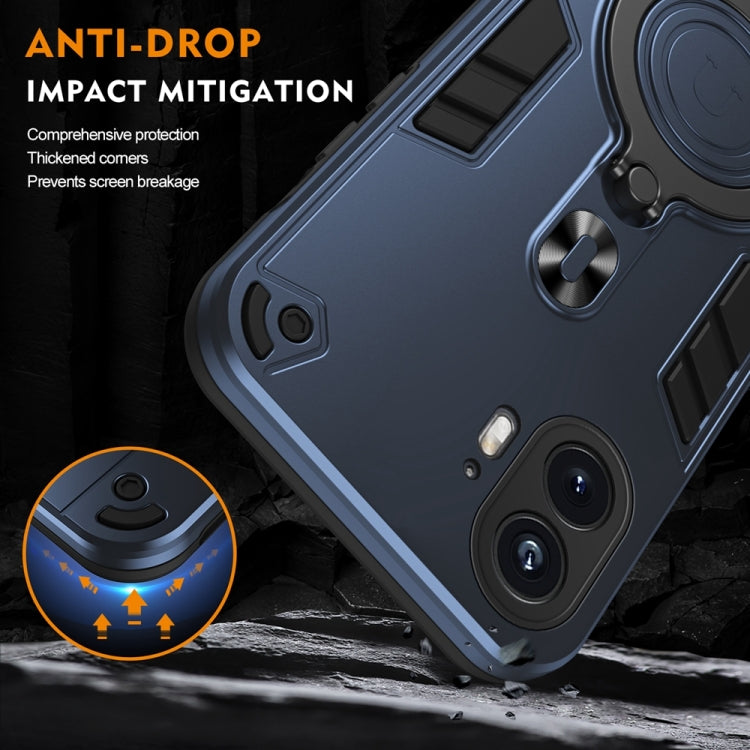 For Nothing Phone 2 Metal Ring 360 Degree Rotating Holder PC Hybrid TPU Phone Case