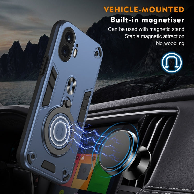 For Nothing Phone 2 Metal Ring 360 Degree Rotating Holder PC Hybrid TPU Phone Case