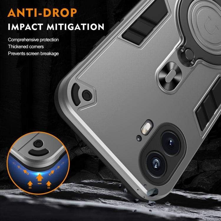For Nothing Phone 2 Metal Ring 360 Degree Rotating Holder PC Hybrid TPU Phone Case