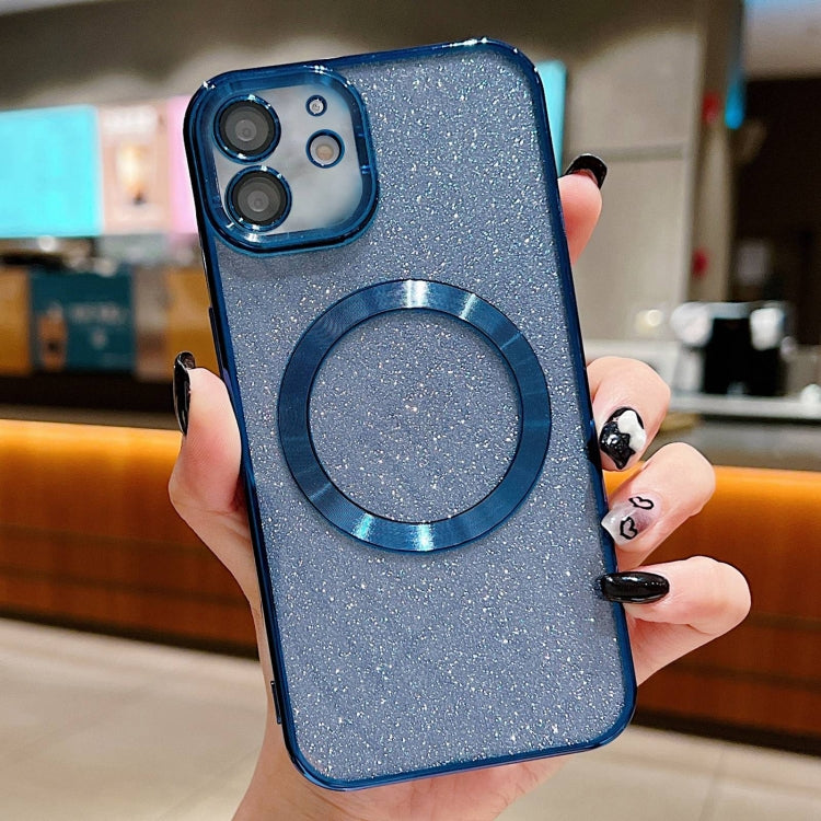 For iPhone 11 Electroplating Pure Color Glitter Powder MagSafe Phone Case