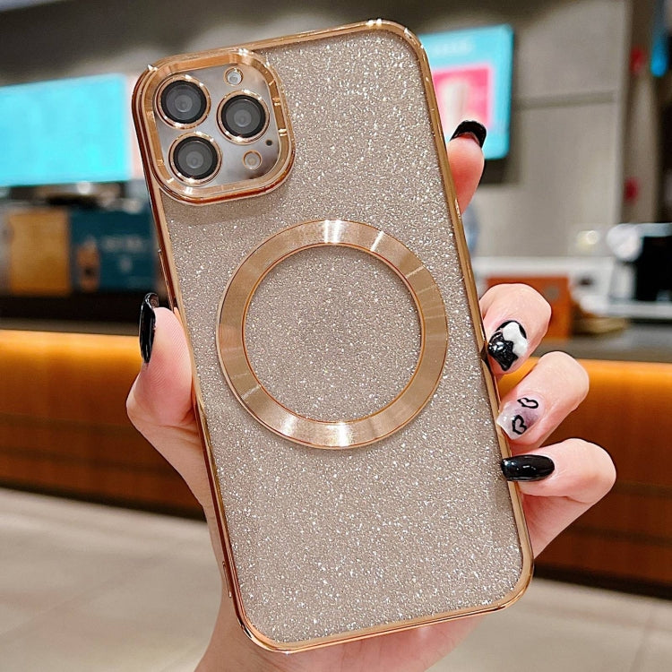 For iPhone 11 Pro Electroplating Pure Color Glitter Powder MagSafe Phone Case