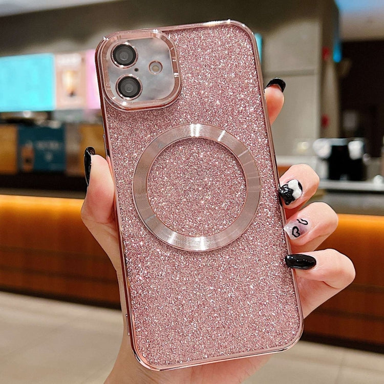 For iPhone 16 Plus Electroplating Pure Color Glitter Powder MagSafe Phone Case