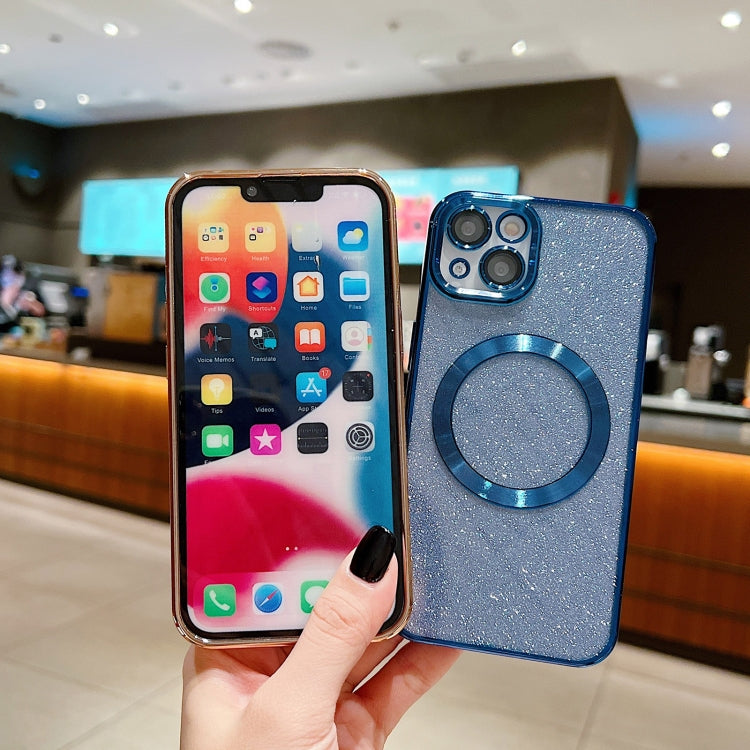 For iPhone 12 Pro Electroplating Pure Color Glitter Powder MagSafe Phone Case