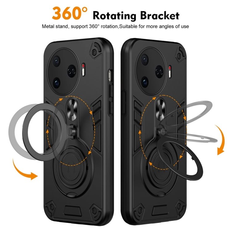 For Tecno Camon 30 Pro 5G Metal Ring 360 Degree Rotating Holder PC Hybrid TPU Phone Case