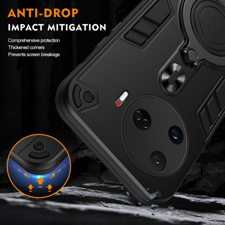 For Tecno Camon 30 Pro 5G Metal Ring 360 Degree Rotating Holder PC Hybrid TPU Phone Case