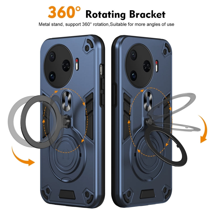 For Tecno Camon 30 Pro 5G Metal Ring 360 Degree Rotating Holder PC Hybrid TPU Phone Case