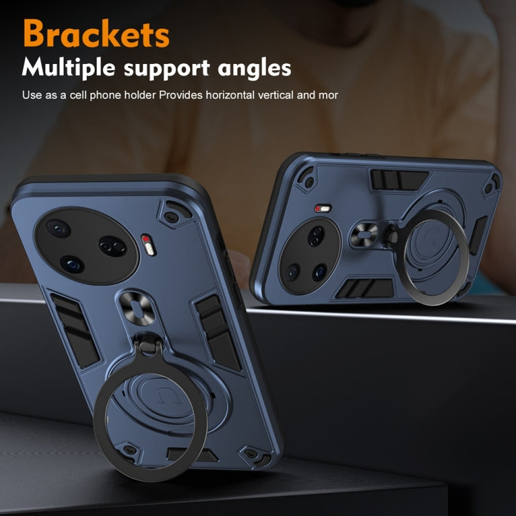 For Tecno Camon 30 Pro 5G Metal Ring 360 Degree Rotating Holder PC Hybrid TPU Phone Case