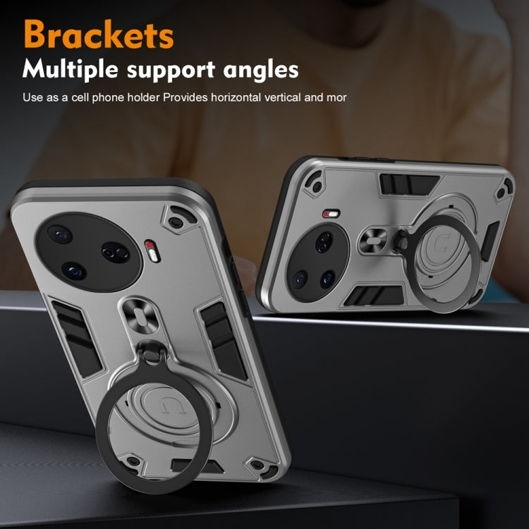 For Tecno Camon 30 Pro 5G Metal Ring 360 Degree Rotating Holder PC Hybrid TPU Phone Case