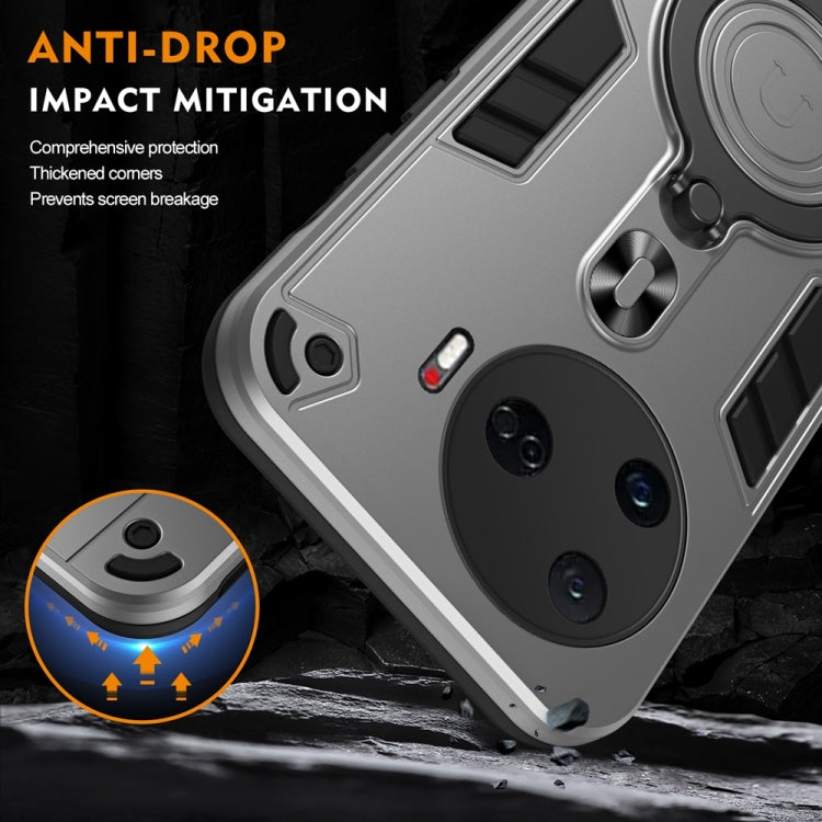 For Tecno Camon 30 Pro 5G Metal Ring 360 Degree Rotating Holder PC Hybrid TPU Phone Case