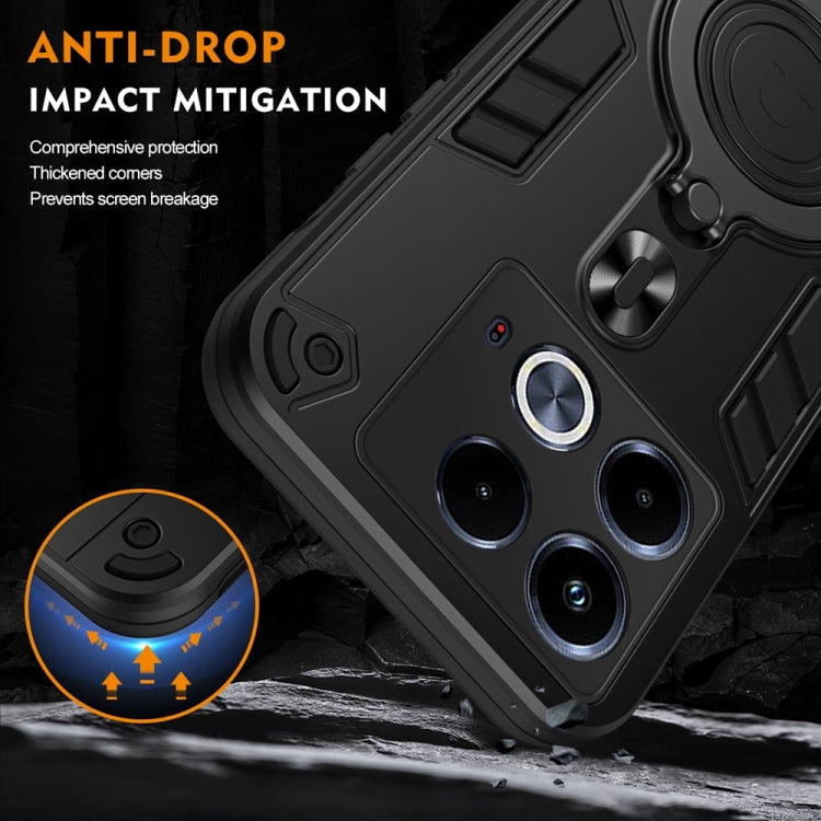 For Infinix Note 40 4G Metal Ring 360 Degree Rotating Holder PC Hybrid TPU Phone Case