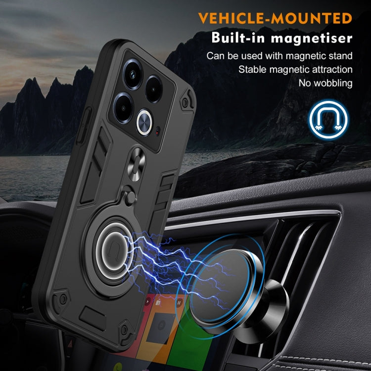For Infinix Note 40 4G Metal Ring 360 Degree Rotating Holder PC Hybrid TPU Phone Case