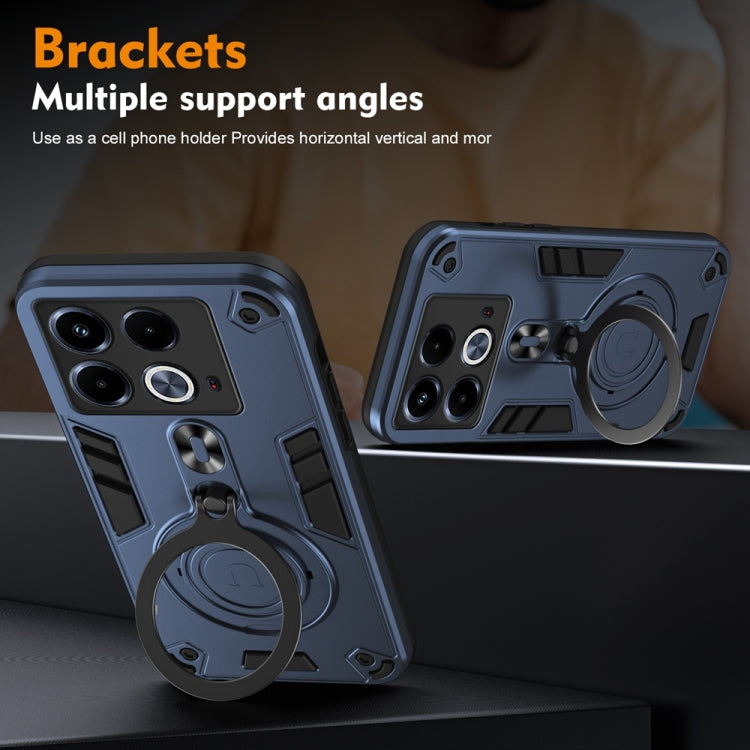 For Infinix Note 40 4G Metal Ring 360 Degree Rotating Holder PC Hybrid TPU Phone Case