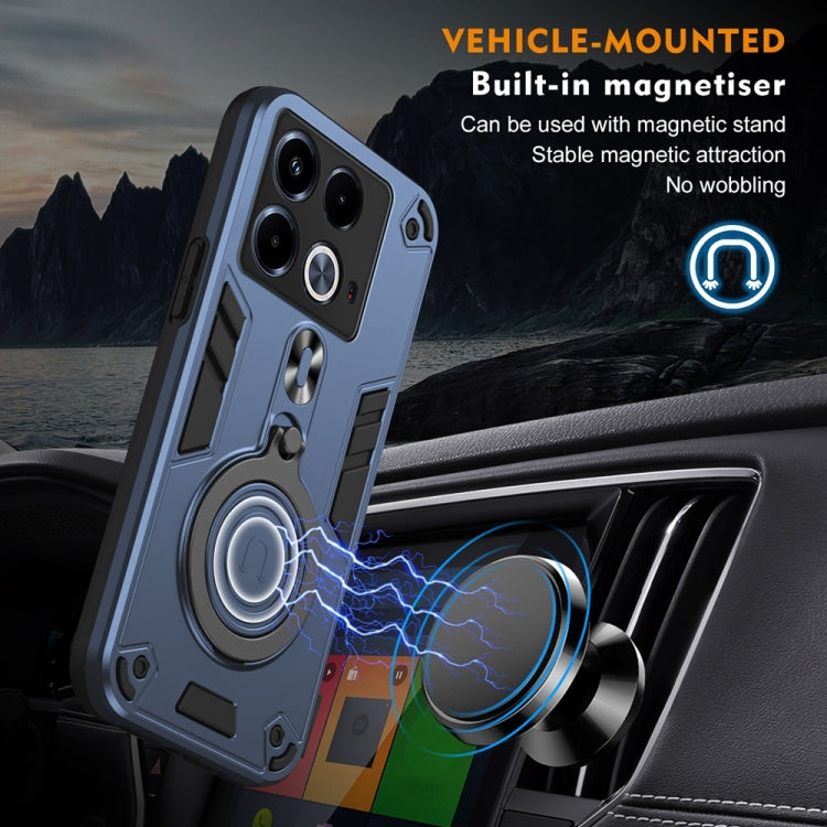 For Infinix Note 40 4G Metal Ring 360 Degree Rotating Holder PC Hybrid TPU Phone Case