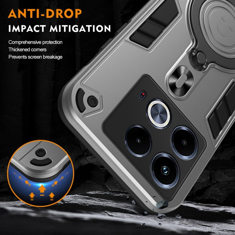 For Infinix Note 40 4G Metal Ring 360 Degree Rotating Holder PC Hybrid TPU Phone Case