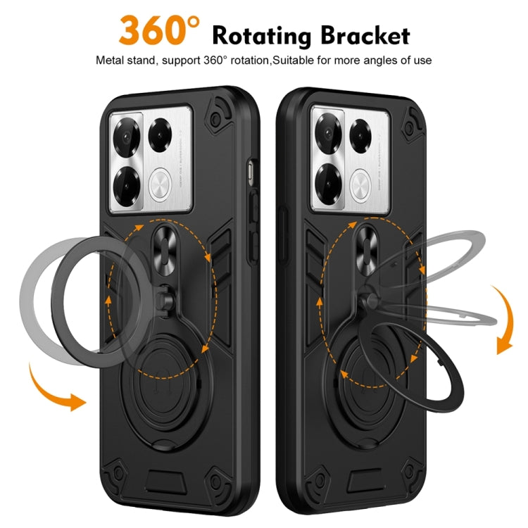For Infinix Note 40 Pro 4G Metal Ring 360 Degree Rotating Holder PC Hybrid TPU Phone Case