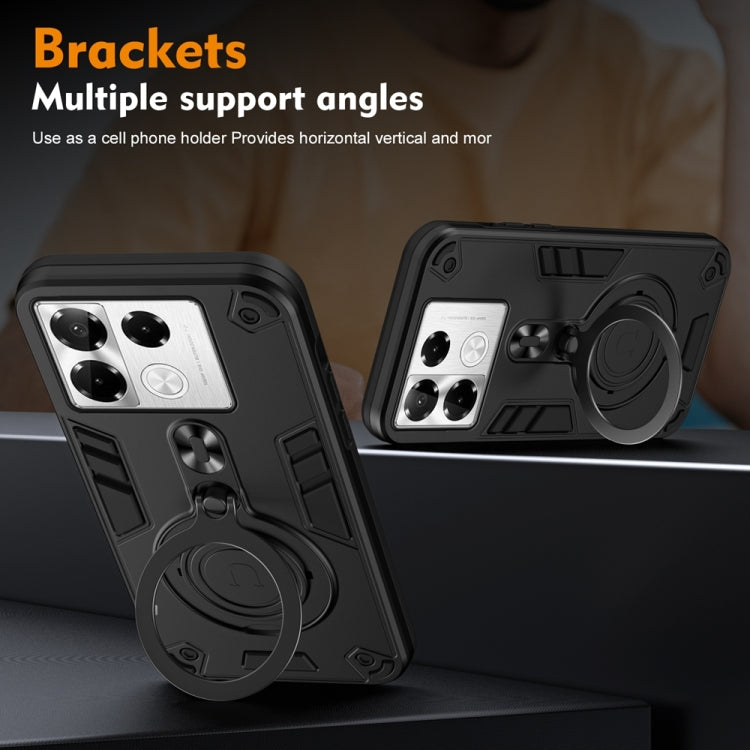 For Infinix Note 40 Pro 4G Metal Ring 360 Degree Rotating Holder PC Hybrid TPU Phone Case