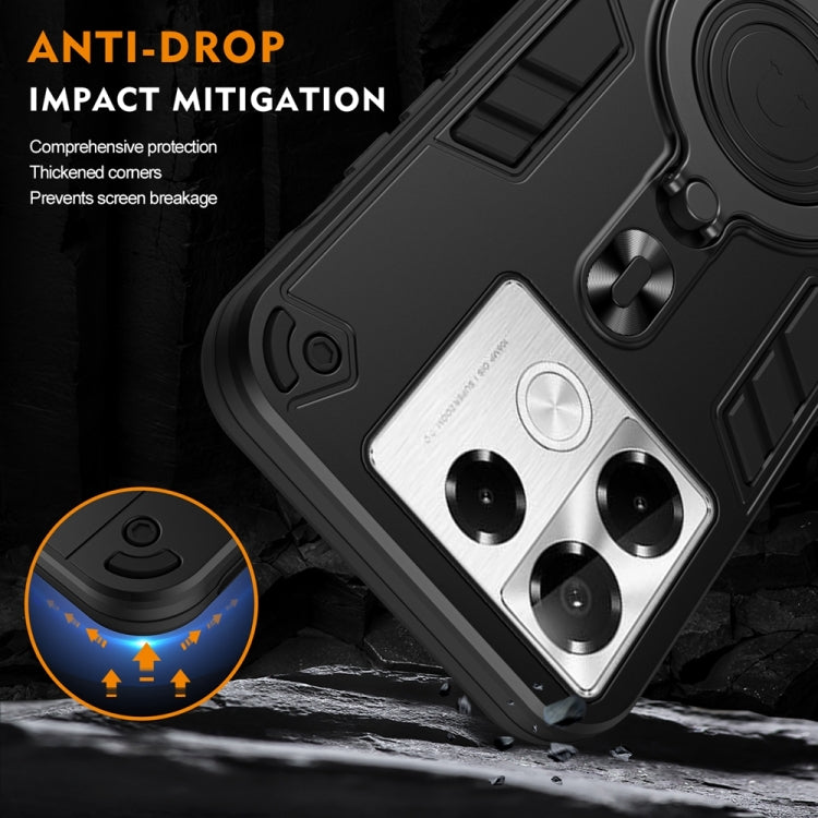 For Infinix Note 40 Pro 4G Metal Ring 360 Degree Rotating Holder PC Hybrid TPU Phone Case