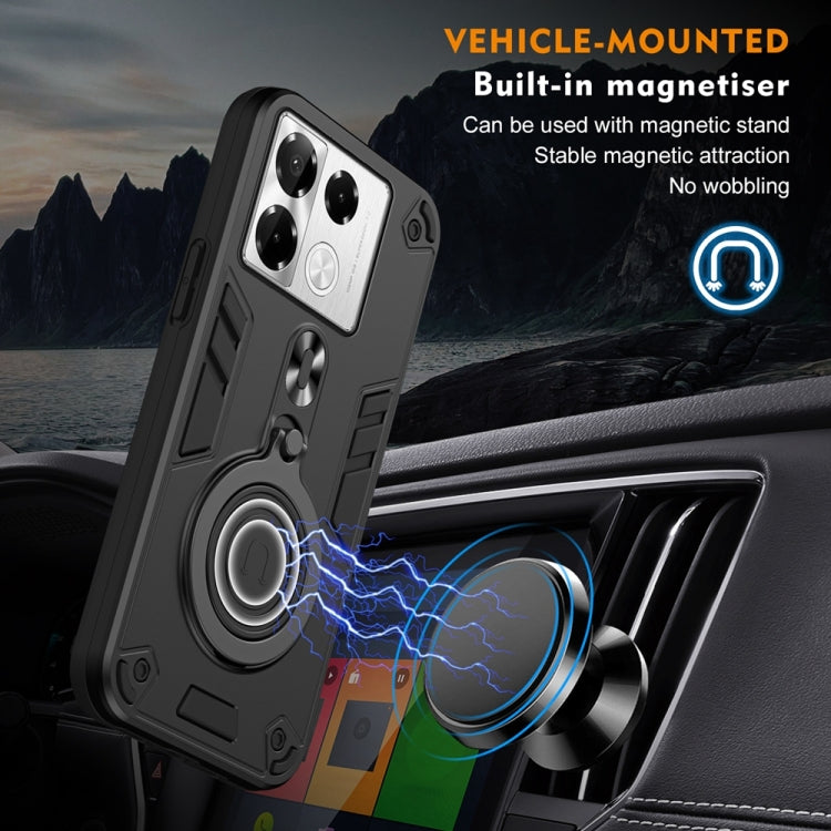 For Infinix Note 40 Pro 4G Metal Ring 360 Degree Rotating Holder PC Hybrid TPU Phone Case