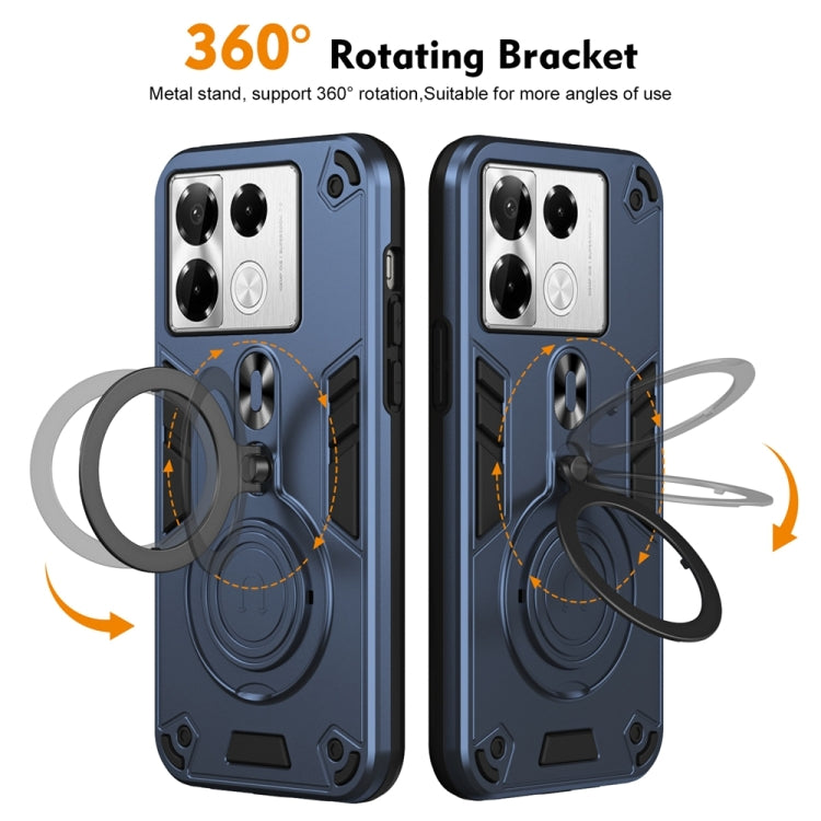 For Infinix Note 40 Pro 4G Metal Ring 360 Degree Rotating Holder PC Hybrid TPU Phone Case