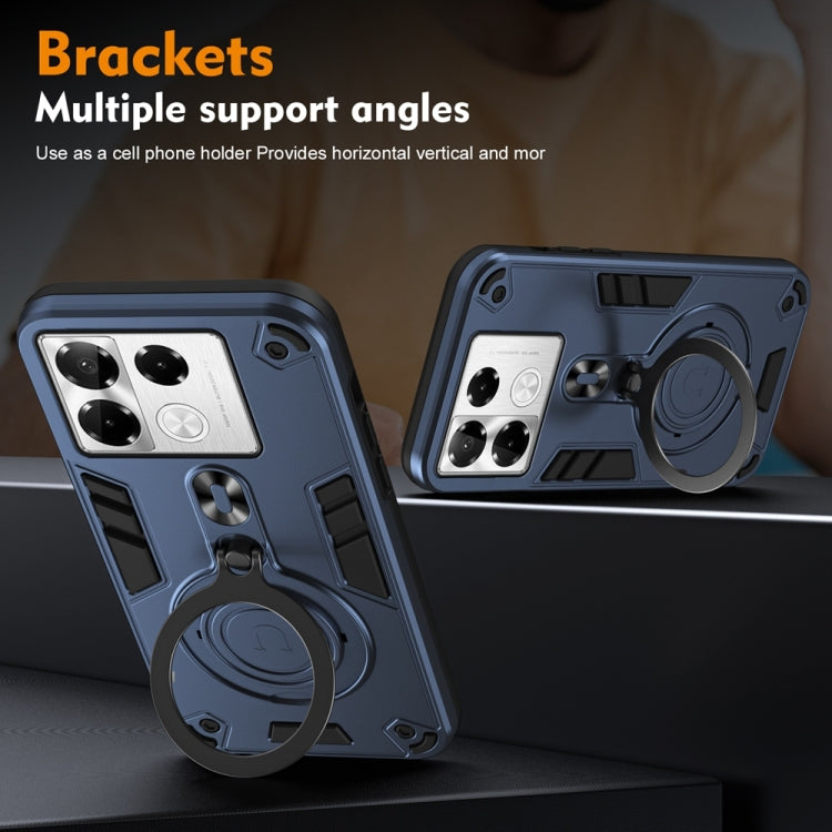 For Infinix Note 40 Pro 4G Metal Ring 360 Degree Rotating Holder PC Hybrid TPU Phone Case