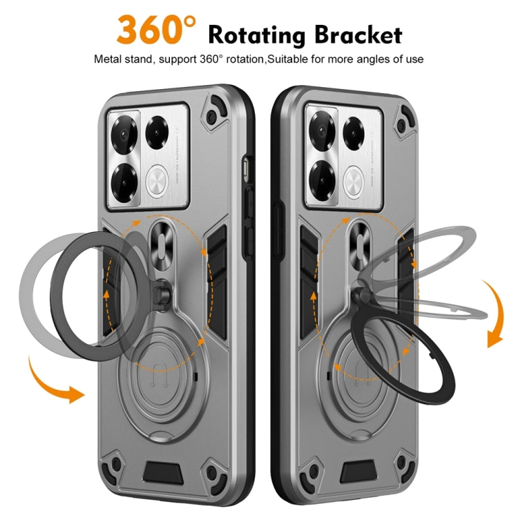For Infinix Note 40 Pro 4G Metal Ring 360 Degree Rotating Holder PC Hybrid TPU Phone Case
