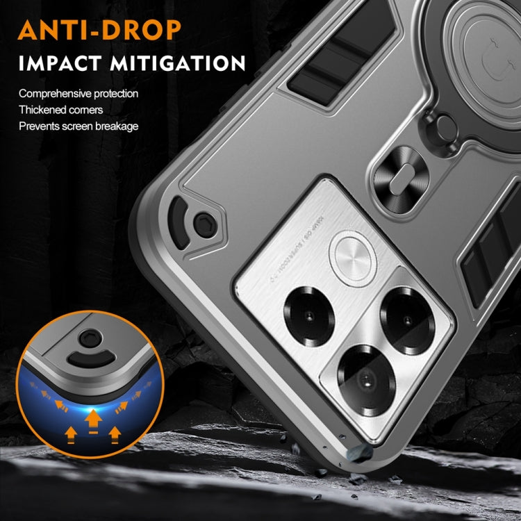 For Infinix Note 40 Pro 4G Metal Ring 360 Degree Rotating Holder PC Hybrid TPU Phone Case
