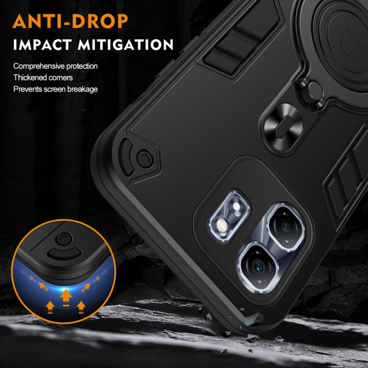 For Infinix Hot 50i / Smart 9 Metal Ring 360 Degree Rotating Holder PC Hybrid TPU Phone Case