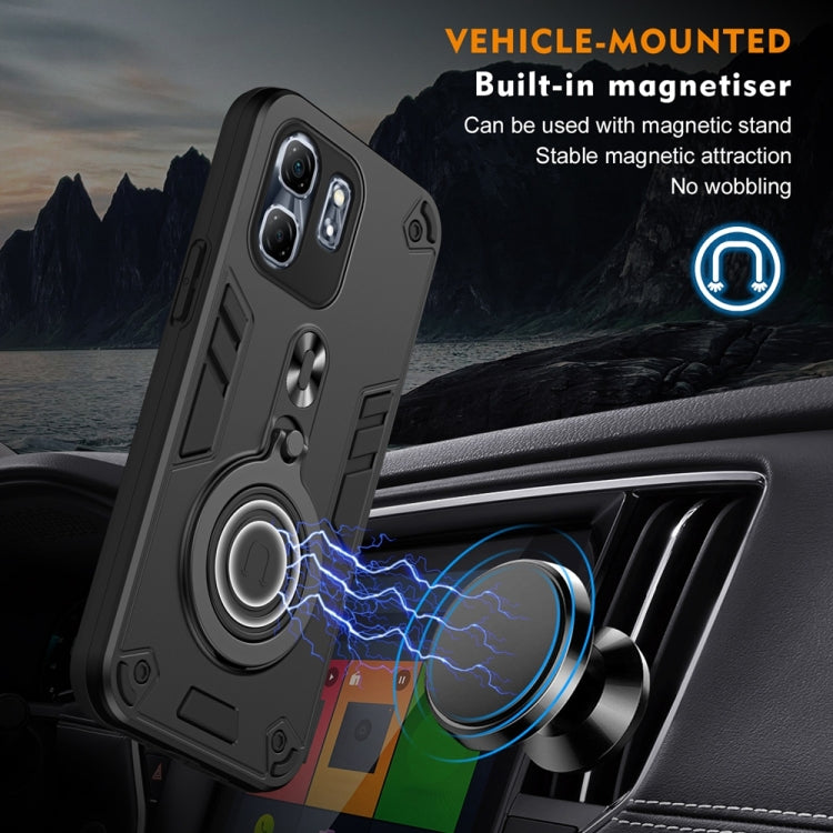 For Infinix Hot 50i / Smart 9 Metal Ring 360 Degree Rotating Holder PC Hybrid TPU Phone Case