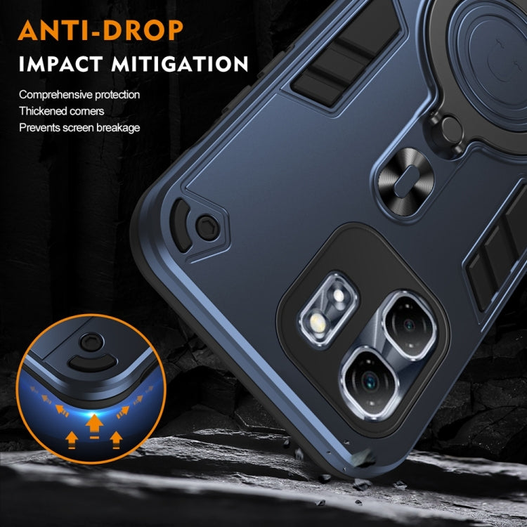 For Infinix Hot 50i / Smart 9 Metal Ring 360 Degree Rotating Holder PC Hybrid TPU Phone Case