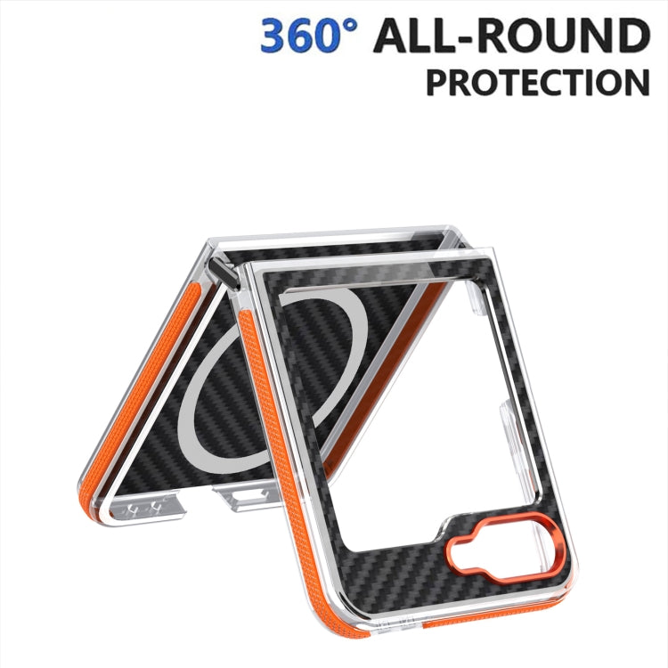 For Samsung Galaxy Z Flip6/7 FE Dual-Color Carbon Fiber Texture Magsafe Phone Case