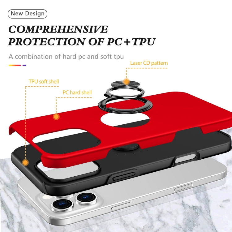 For iPhone 16 Pro Max PC + TPU Magnetic Phone Case with Invisible Ring Holder