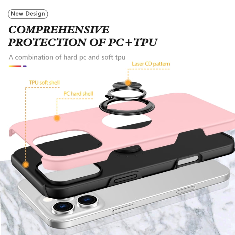 For iPhone 16 Pro Max PC + TPU Magnetic Phone Case with Invisible Ring Holder