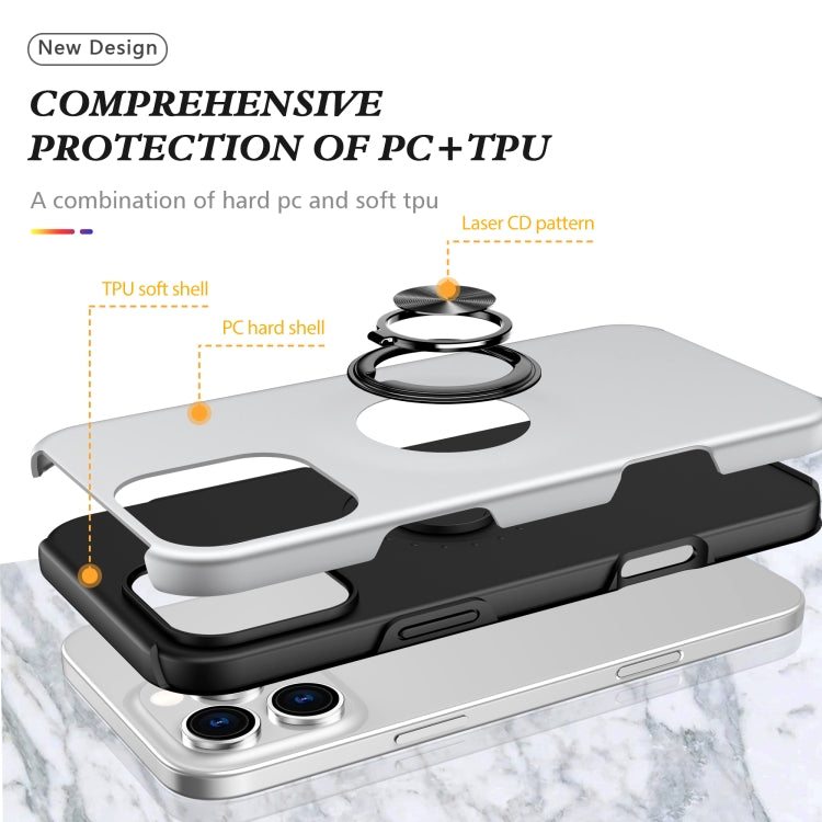 For iPhone 16 Pro Max PC + TPU Magnetic Phone Case with Invisible Ring Holder