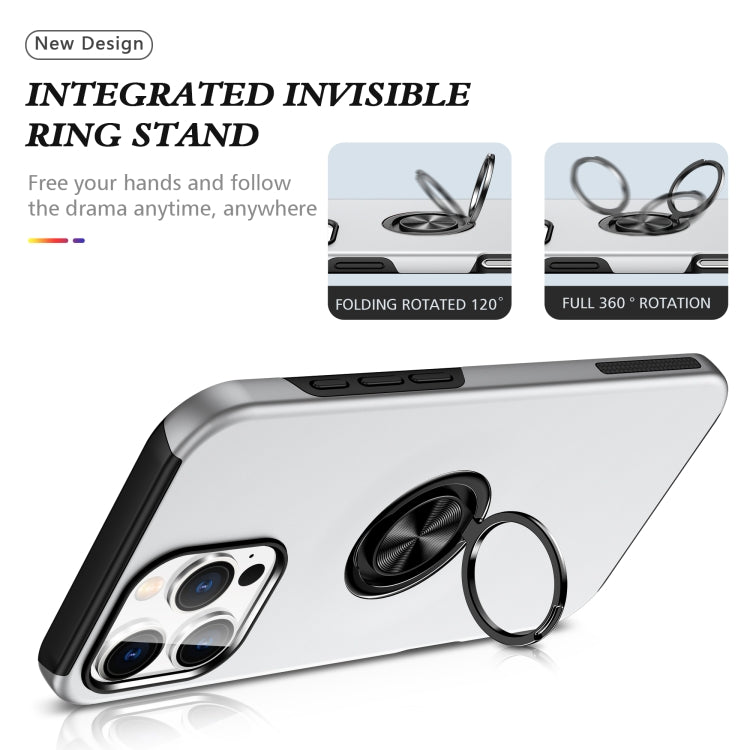 For iPhone 16 Pro Max PC + TPU Magnetic Phone Case with Invisible Ring Holder