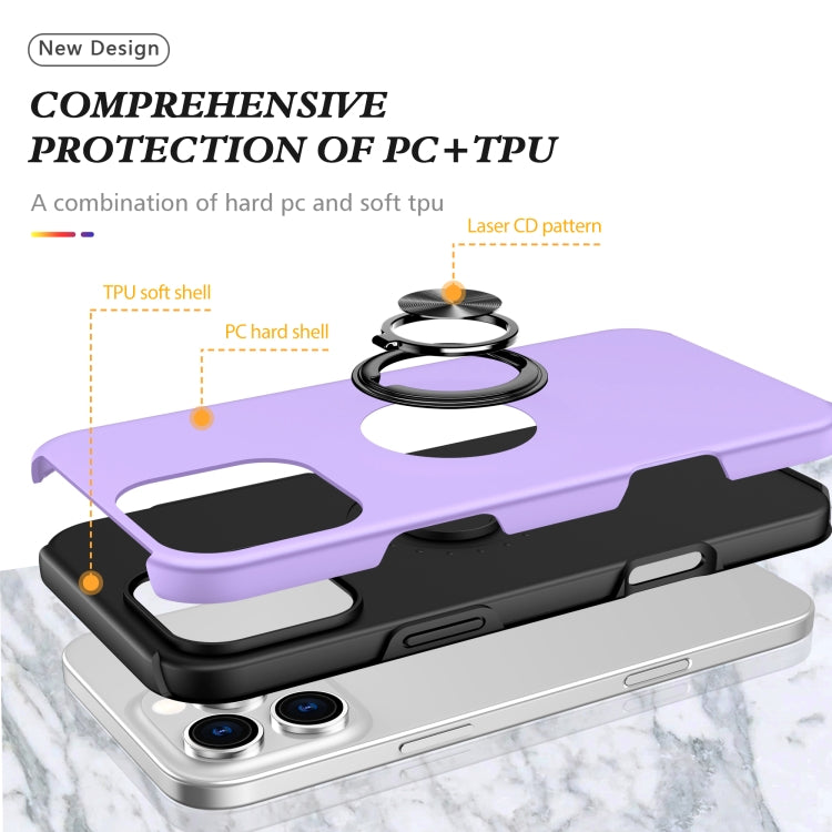For iPhone 16 Pro Max PC + TPU Magnetic Phone Case with Invisible Ring Holder
