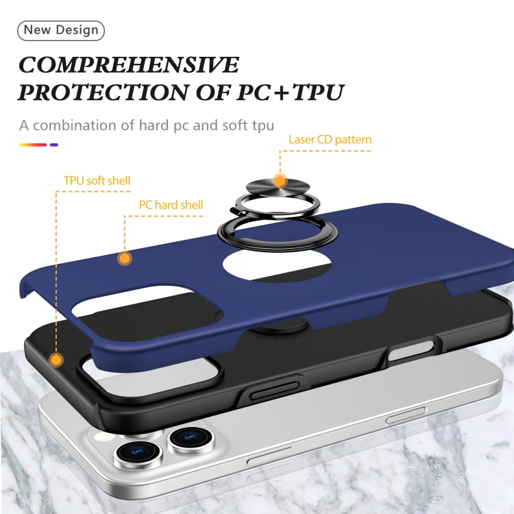 For iPhone 16 Pro PC + TPU Magnetic Phone Case with Invisible Ring Holder